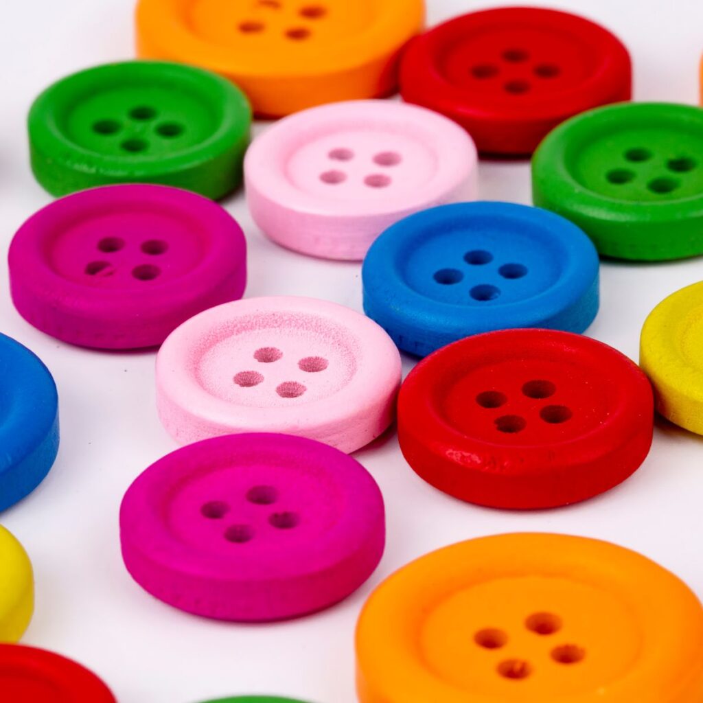 buttons on a table