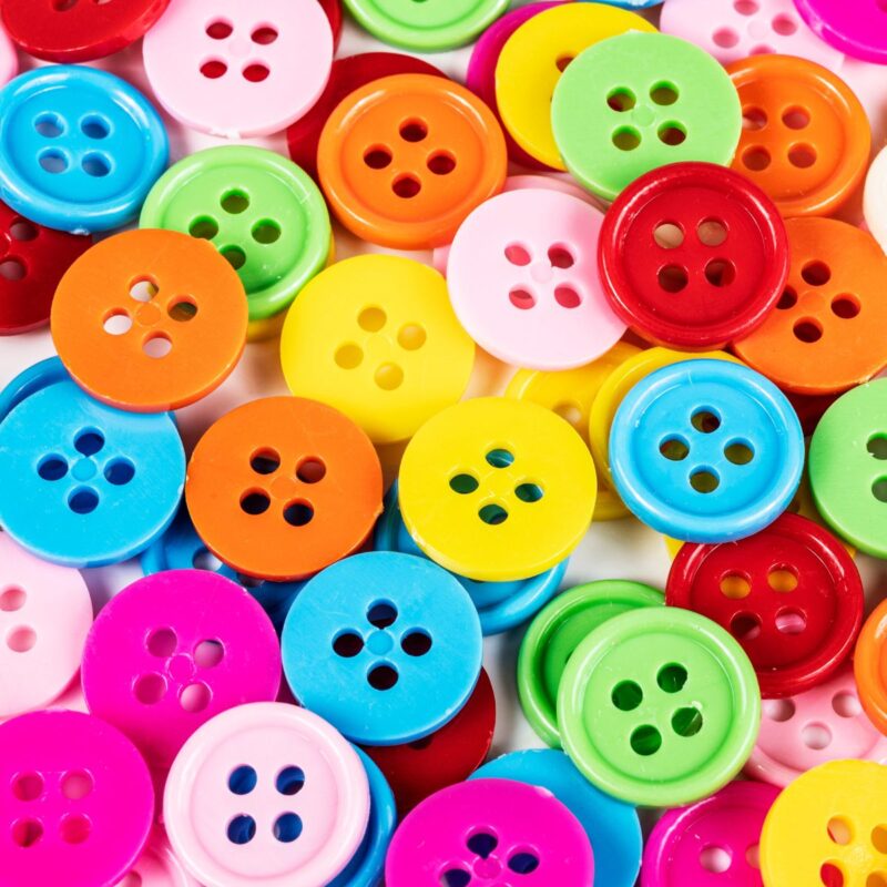 pile of buttons on a table
