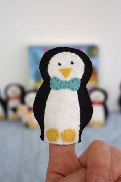 Penguin finger puppet.