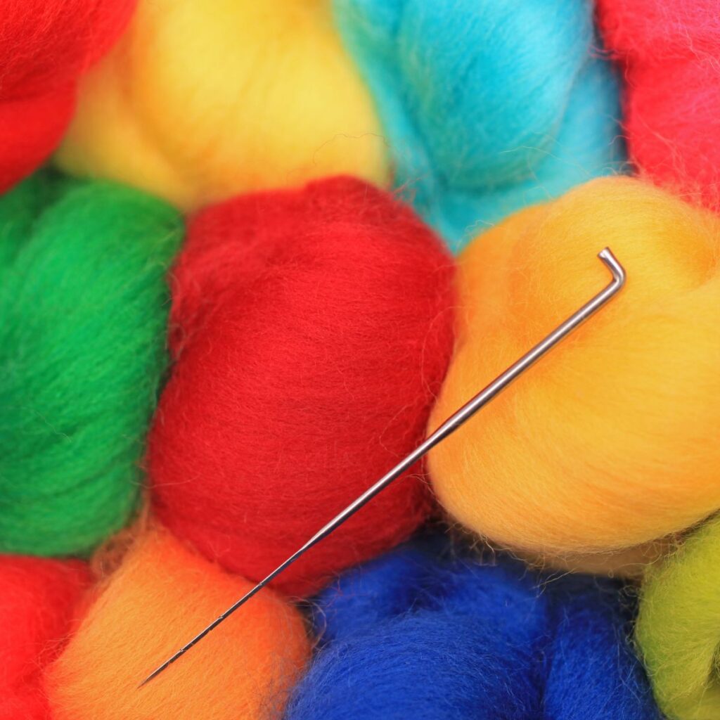wool and felting needle.