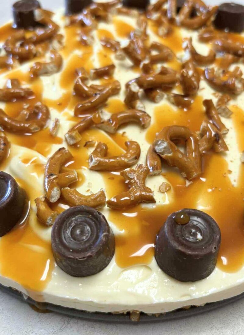 Salted Caramel Rolo Pretzel Cheesecake Recipe