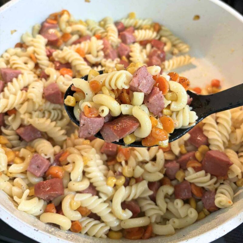 Stir fry in a pan