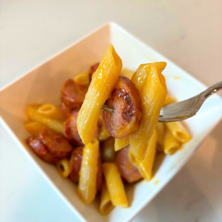 Pasta on a fork