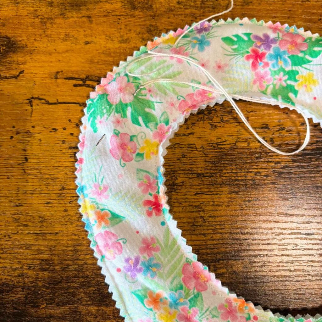 adding the crochet thread