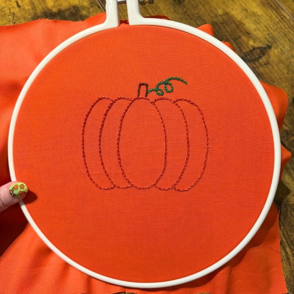 Embroidered pumpkin