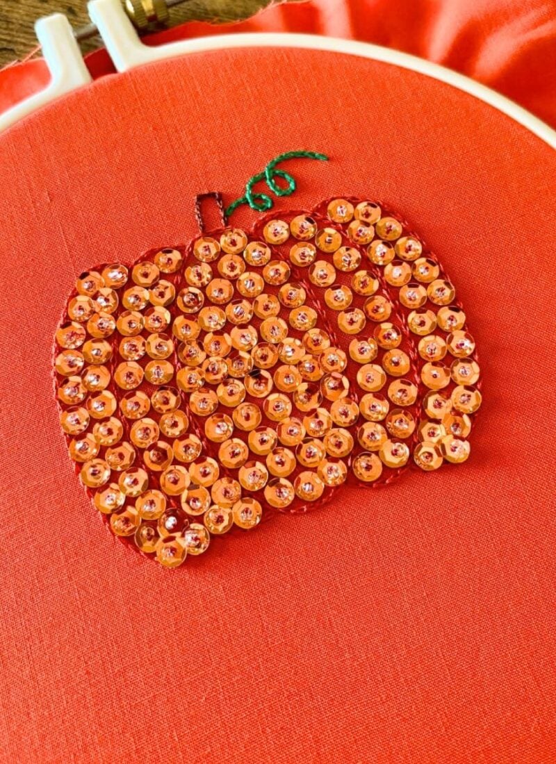 Sequined Pumpkin Embroidery Pattern